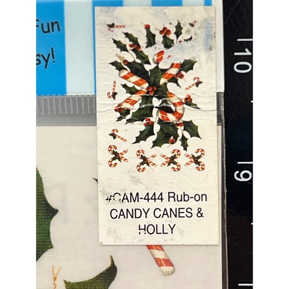Royal Langnickel EZ RUB ON Transfer CANDY CANES HOLLY CAM444 BY BOBBIE CAMPBELL - Picture 3 of 4